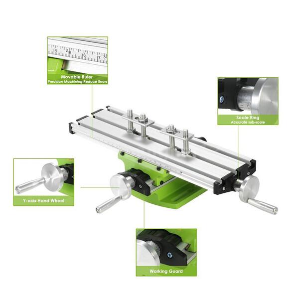 Mini Cross Slide Table Milling Machine Adjustable X-Y Axis for Bench Drill