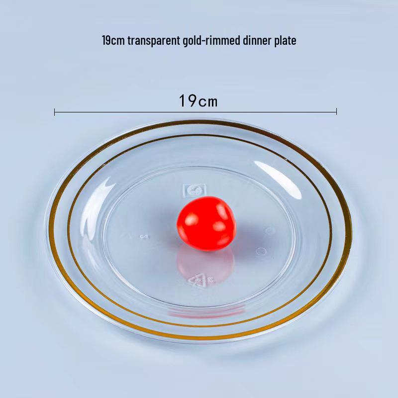 Thickened Transparent PS Plastic Plates - Crystal Butterfly Design for Steak, Fruit & More