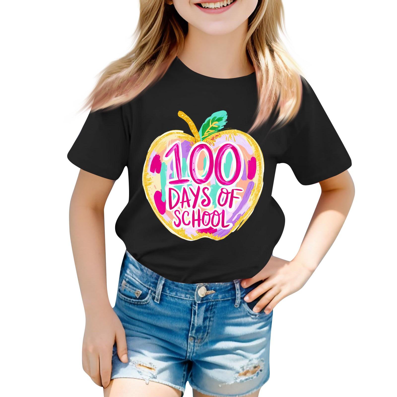 

Футболка 100 дней школы для детей, мальчиков и девочек, футболка 100-й день школы, детский сад, футболки, топы 100 чёрный