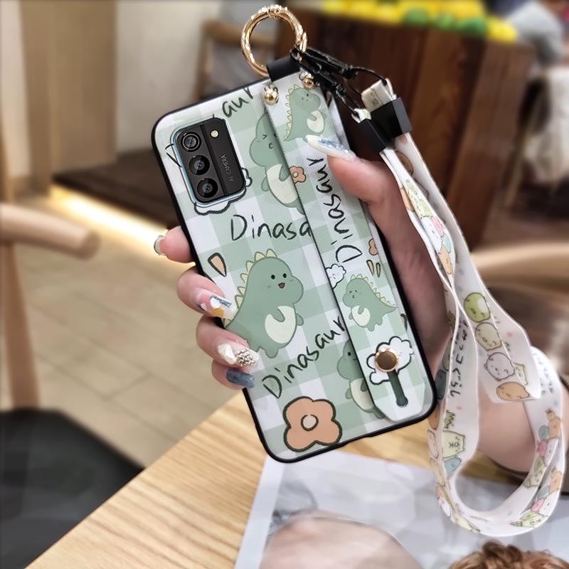 Wristband Dirt-resistant Phone Case For Nokia G100 Wrist Strap Anti-knock Durable Back Cover Anti-dust Silicone Cartoon