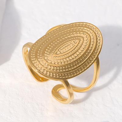 Anello aperto da donna in acciaio al titanio vintage francese, anello aperto in acciaio inossidabile di fascia alta, non sbiadito, anelli aperti dal design creativo