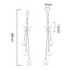 Woman Glittering Star Mid-length Hook Alloy Long Tassels Drop Dangle Cocktail Party Linear Earrings