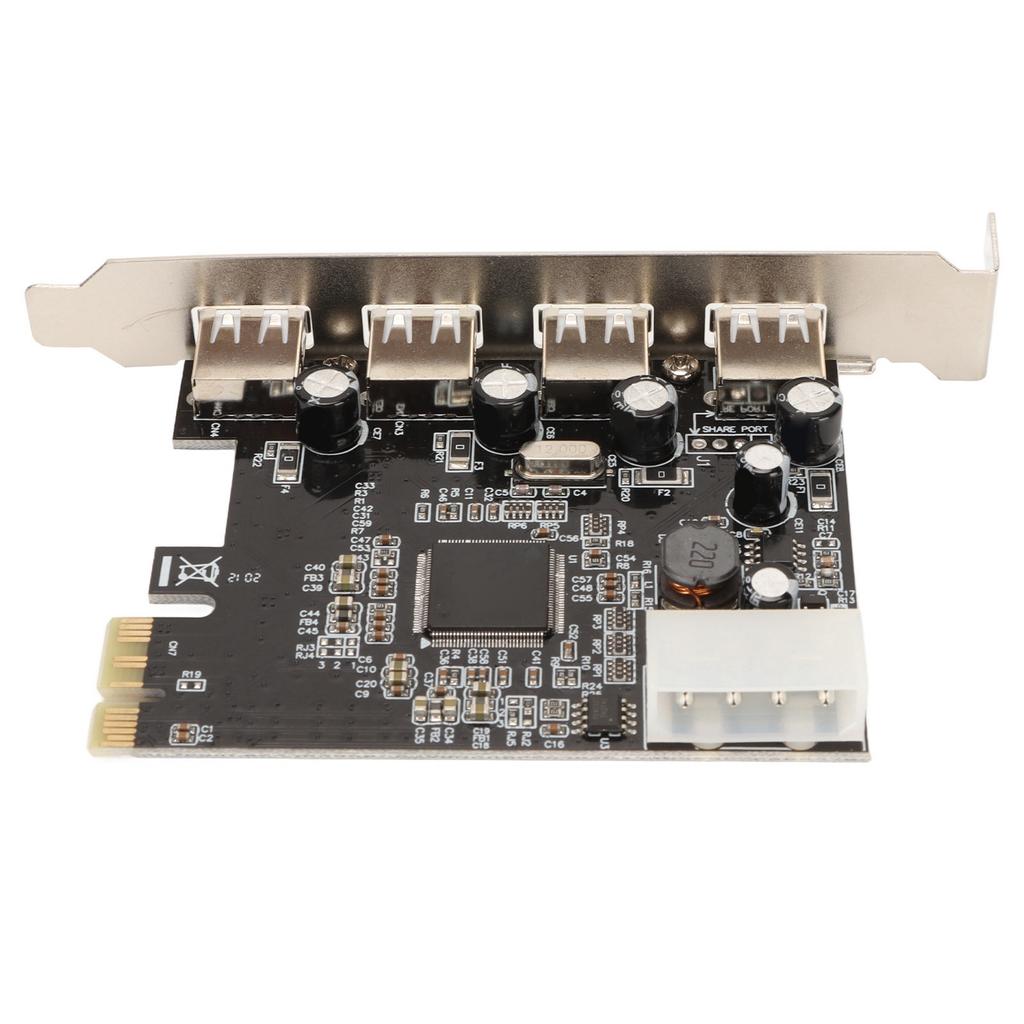 PCIe to USB2.0 Expansion Card 4 Ports 4 Pin Power 480Mb s Easy Installation USB 2.0 Expansion Card for Desktop Chassis