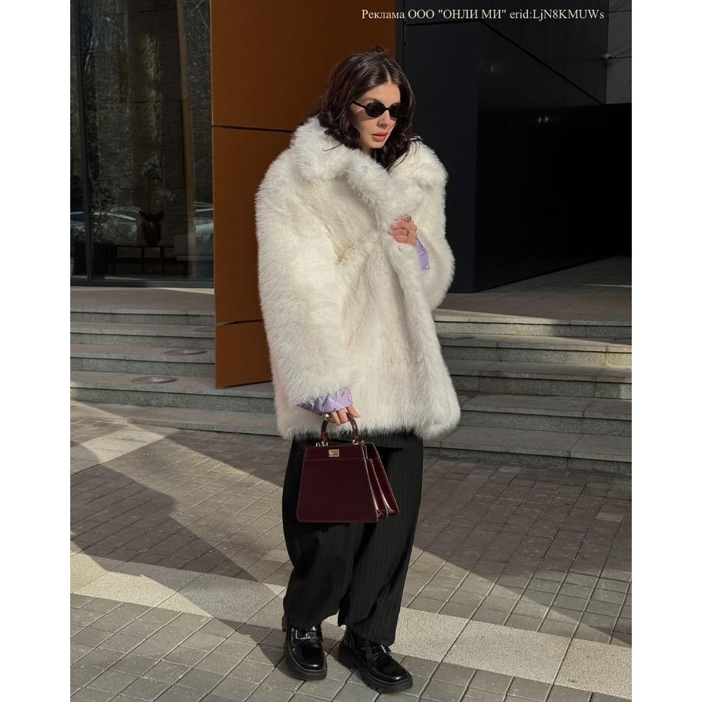 2024 Winter New Imitation Fur Women's Coat Medium and Long Loose Imitation Fox Plush Coat
