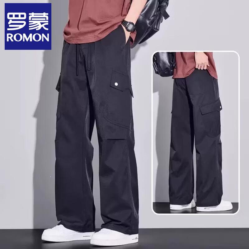 Men s Ice Silk Straight-Leg Casual Pants 4XL