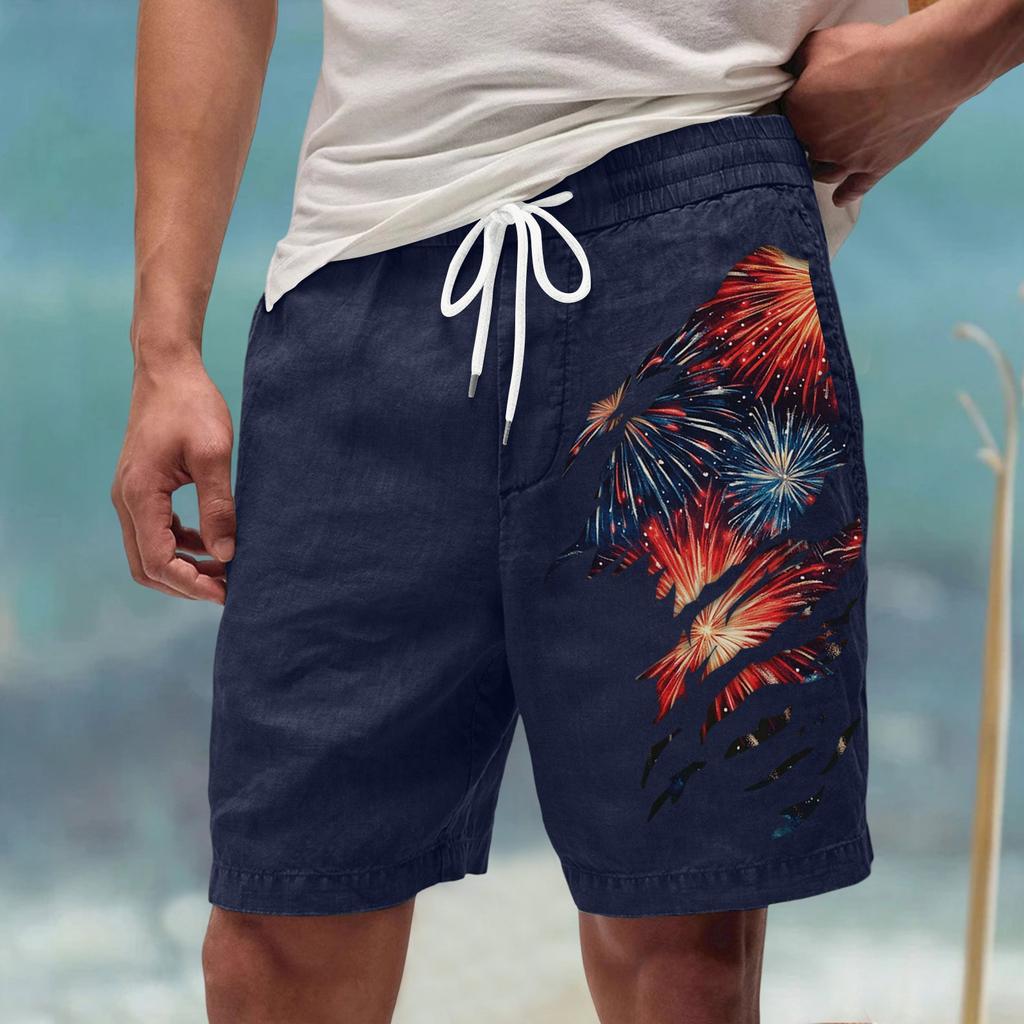 Męskie letnie, duże, swobodne, luźne spodnie sportowe, szorty plażowe