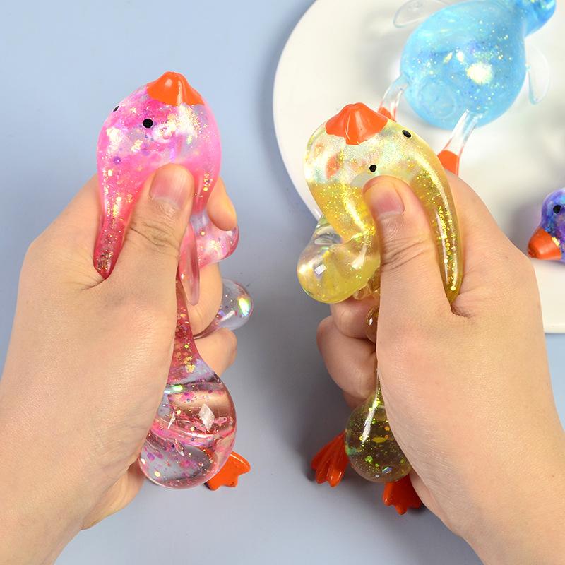 Maltose Simulated  Duck Cubes Anti Stress Slow Rebound Polar Light Colorful Squeeze Tpr Adult Decompression Toy