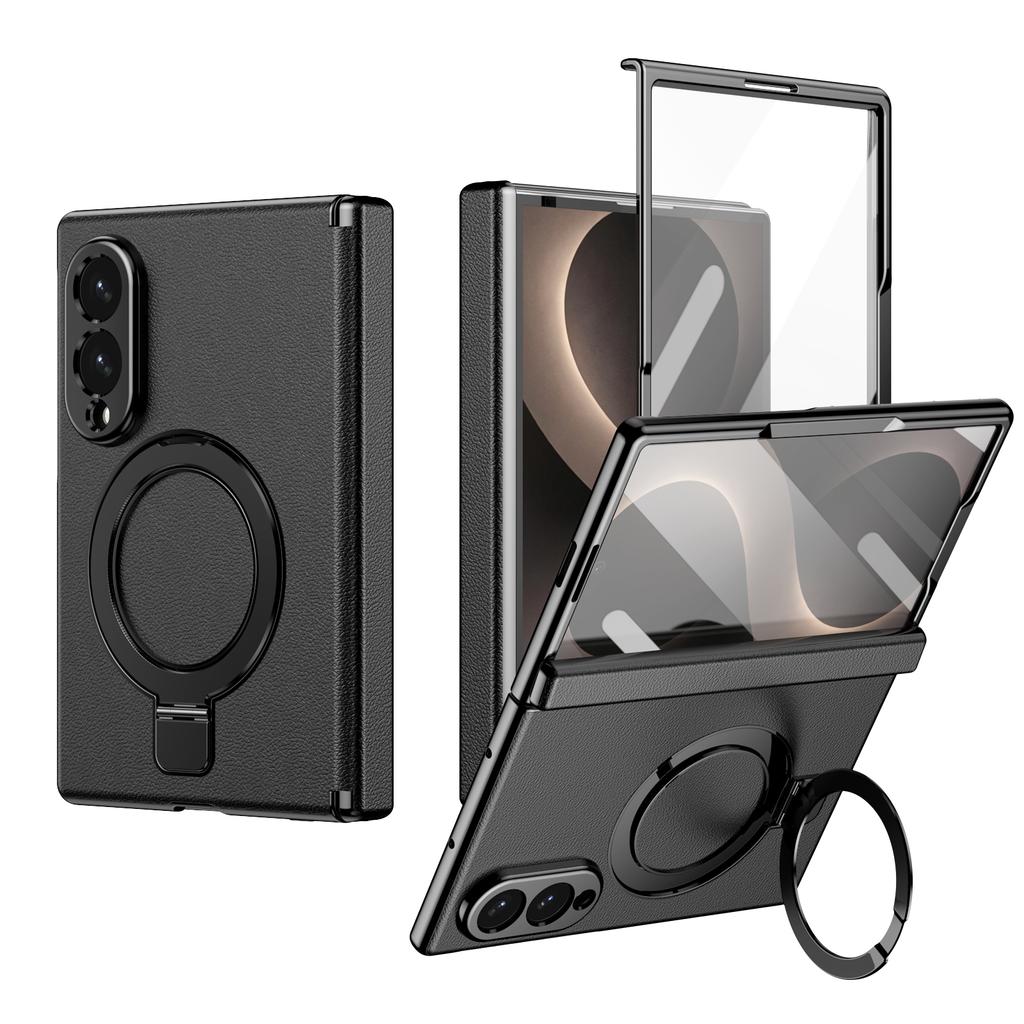 Leather Skin Glass Film Hinge Protection Case for Samsung Galaxy Z Fold8 Ultra Fold 8 5G Fold7 Fold 7 6 5 4 3 Phone Cover