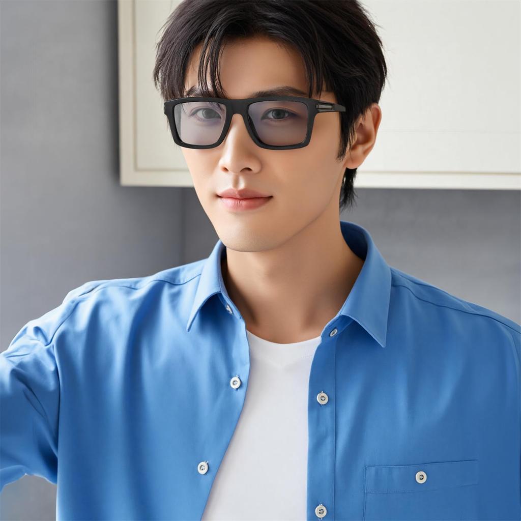 FEISEDY Photochromic Sunglasses for UV400 TAC Glare for B1395 Men, Polarized, Protection, Lens, Reduction, Driving, Cycling, Fishing, Baseball,