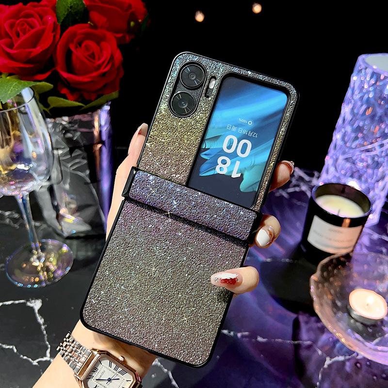 Husă de protecție colorată, mată, cu capac complet, pentru telefon OPPO Find N2 Flip cu balama, design anti-cădere.