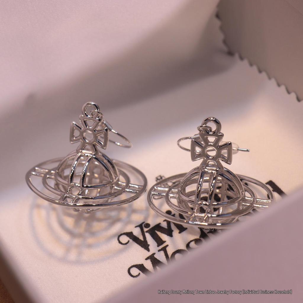 Kaiserinwitwe Cixi Saturn Vogelkäfig Halskette & Vivienne Planetenanhänger Ohrring Set