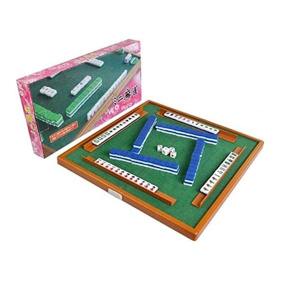Mahjong Mini Size Set, Folding Table, Mahjong Mat, Mahjong Tile Set, Lightweight, Portable, Portable (31.5 x 31.5 x 1.5cm)