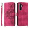 For Samsung Galaxy A17 5G Case Flower Pattern PU Leather Wallet Phone Cover with Strap