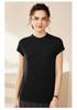 Yangzi Yarn Women's 100% Combed Wool Knit Vest T-Shirt - Short Sleeve, Round Neck, Summer Layer Top