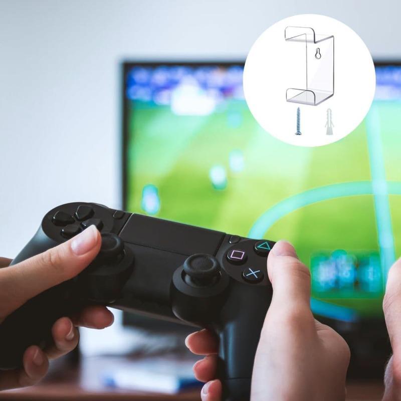1pc-Acrylic Controller Stand – Wall Mount Transparent Display Rack for Game Controllers – Home & Game Room Decor – Gift for Men