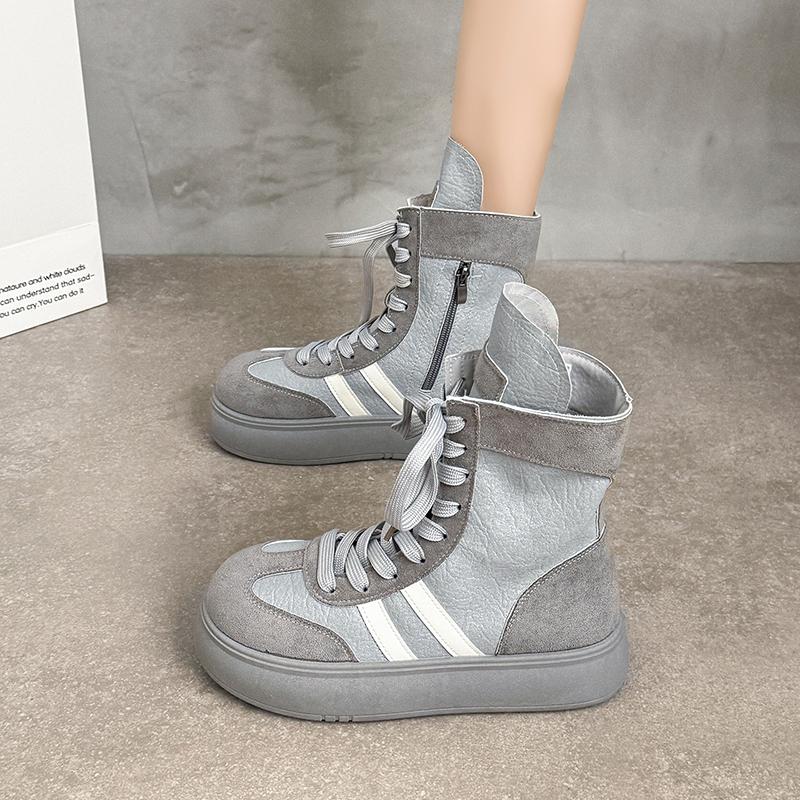 

Модные CRLAYDK Модные женские высокие повседневные туфли Удобные ботильоны на шнуровке Кожаные зимние кроссовки для дам 40