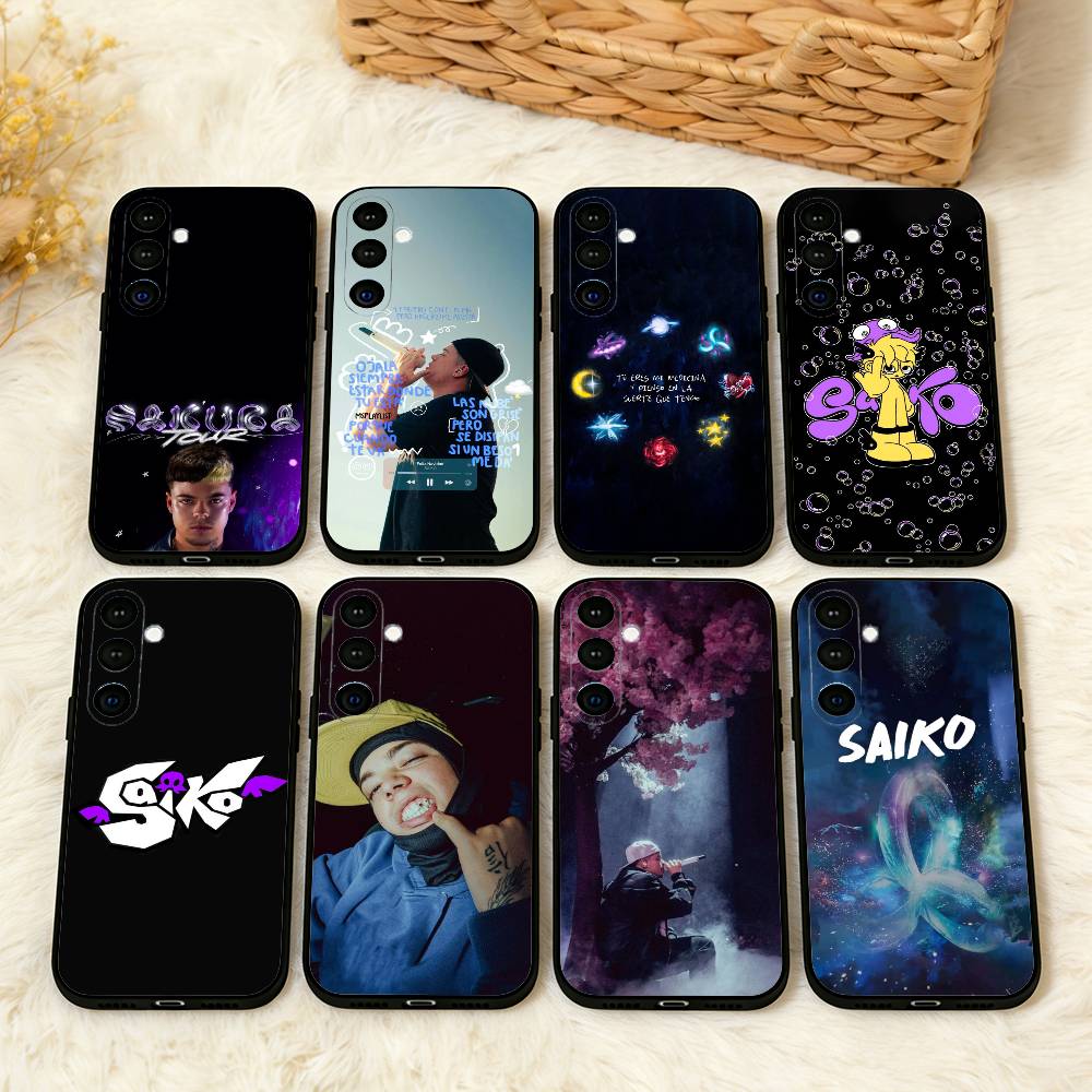 S-Saiko Singer Sakura Phone Case For Samsung A73,72,71,A52,51,40,41,A22,A32,31,A13, Soft Black Shell