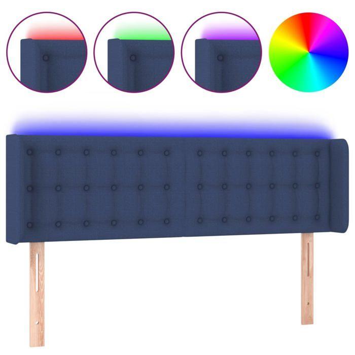 VidaXL Tête de Lit à LED Meuble de Chambre à Coucher Accessoire de Lit Double Tête de Cadre de Lit Intérieur Bleu 3123674