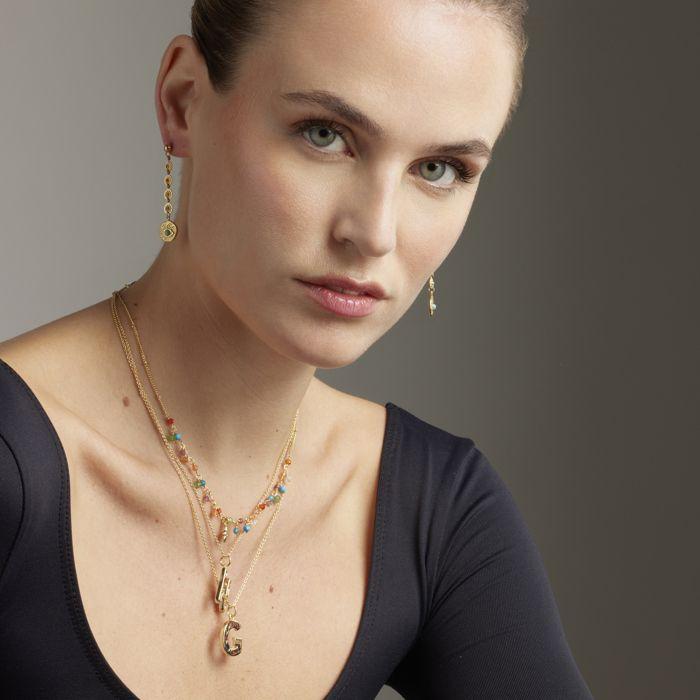 Collier - Lision - Multicolore - Or jaune 18K - 42 cm + 3,5 cm de rallonge - Cristal