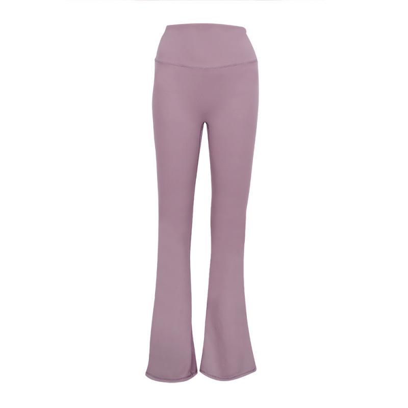 Pantaloni a zampa originali Lulu a vita alta con scanalature: Leggings a zampa d'elefante per Yoga e Pilates, effetto nudo, sollevamento glutei e snellenti.