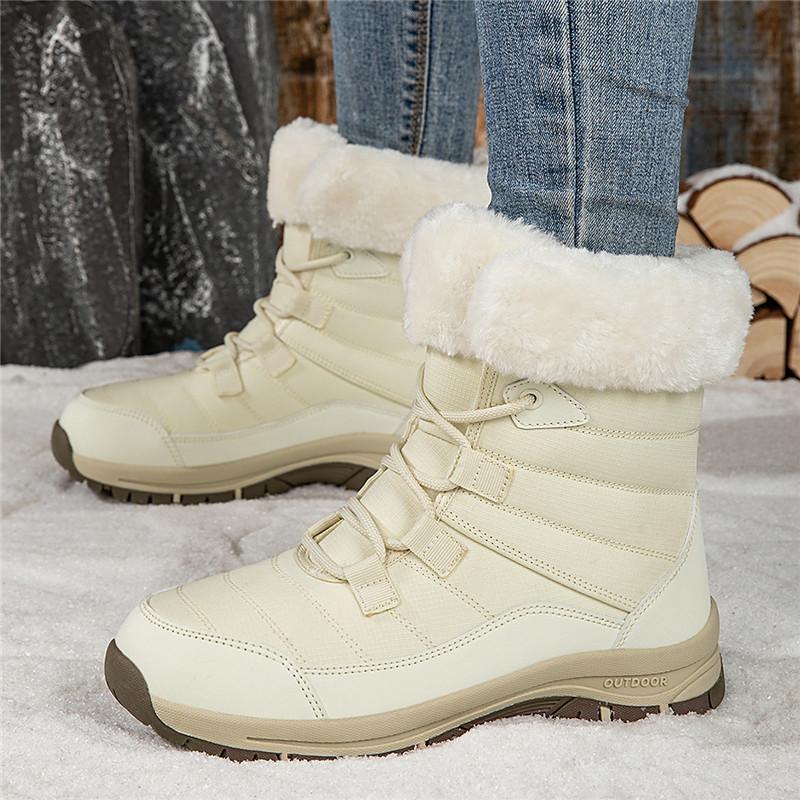 Fashionable and warm high-top ankle boots for women, winter new style plush snow boots, casual and comfortable women's boots