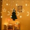 Christmas Star Moon Curtain Light LED Light String Star Moon Pendant Room Bar Shop Holiday Decoration Light