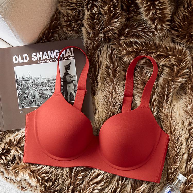

Женское тонкое облегающее бюстье, предотвращающее втягивание груди и провисание, регулируемое, большого размера, бесшовное, пуш-ап 42/95D красный