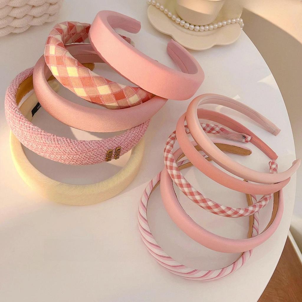 2023 Women's Pink Wide-Edged Hair Hoop: Sweet Summer Headdress for Face Wash