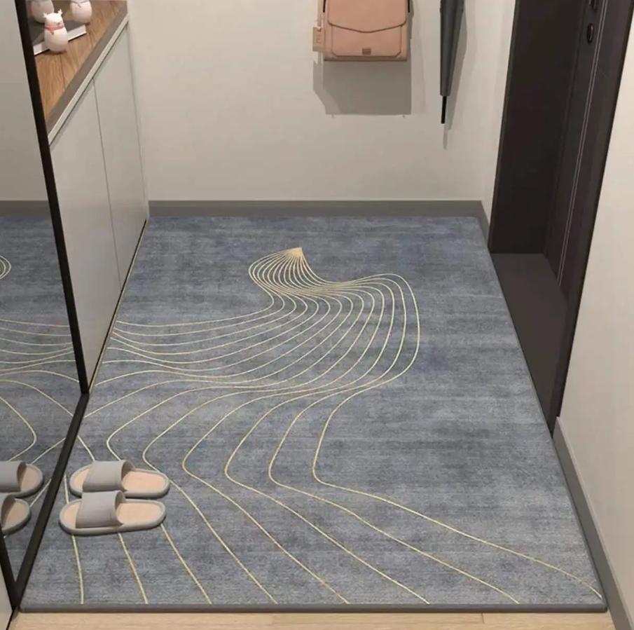 Crystal Blankets Scandinavian Style Entry Floor Mats Entrance Wear-resistant Non-slip Foot Mats Crystal Velvet Floor Mats