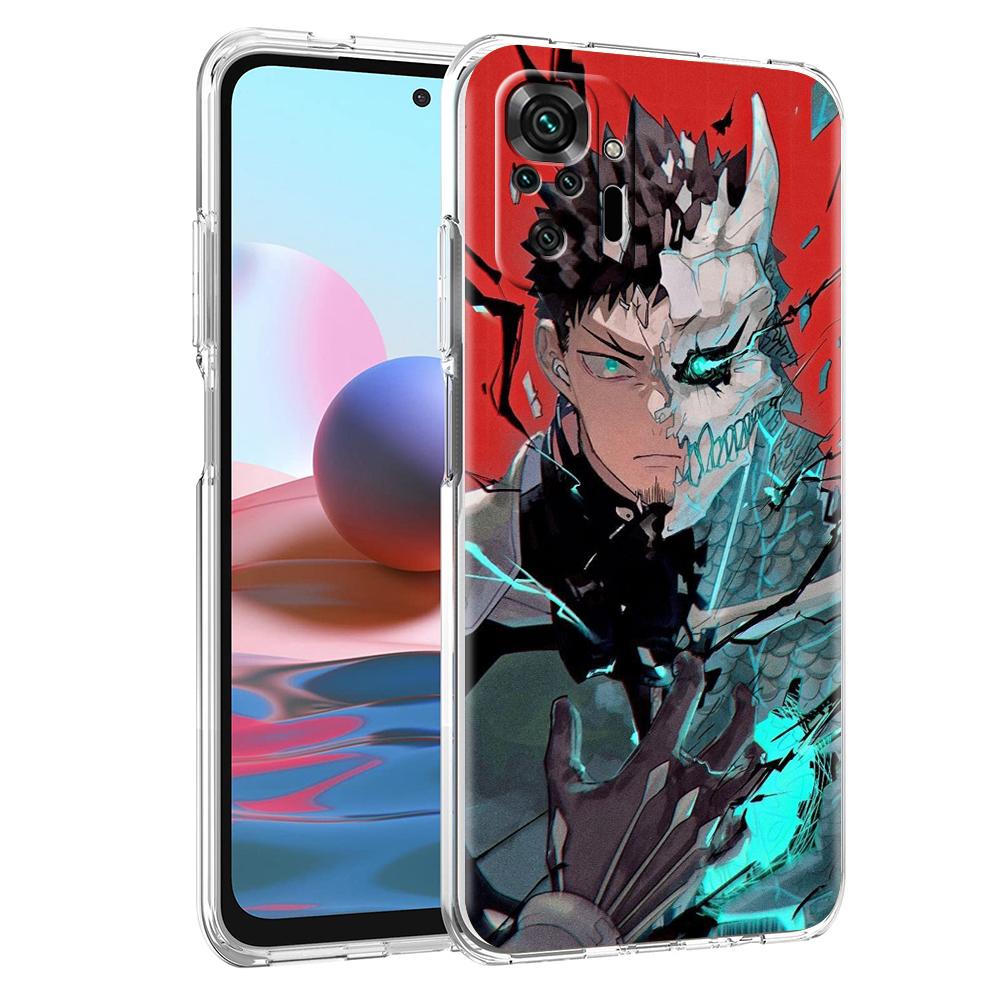 

Прозрачный чехол для телефона для Redmi 13C 12C 10C Note 13 12 11 11T K40 Gaming Plus Pro 5G Мягкий ТПУ чехол-оболочка Kaiju No. 8 Горячих Аниме Note 13 Pro Plus