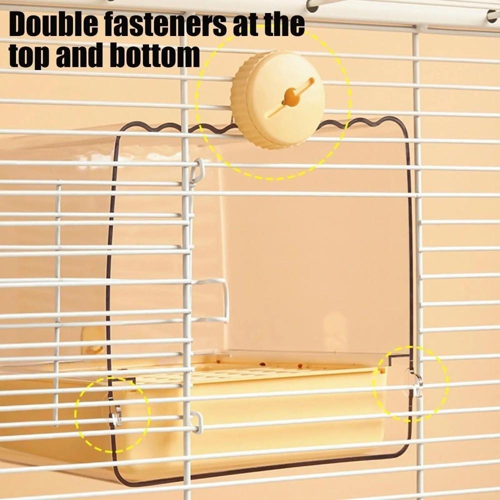 Transparent Parrot Bath Multi-functional Splash Proof Parrot Bathing Pool Food Holder Box Bottom Drawer Parakeet Shower