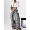 Pantalones Casuales Europeos y Americanos Nuevos con Estampado de Leopardo Pantalones de Pierna Ancha