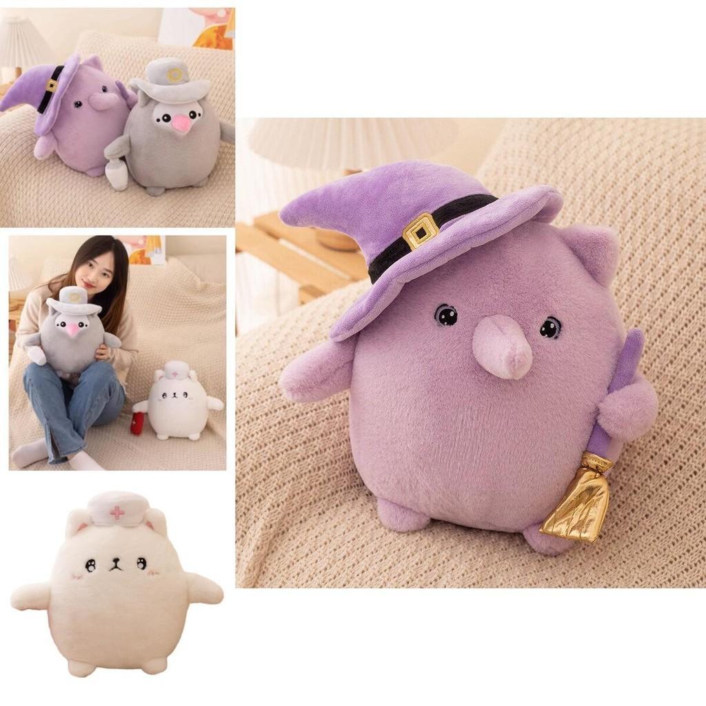 Cute Dark Cat Plush Toy For Halloween Gift 20cm Height