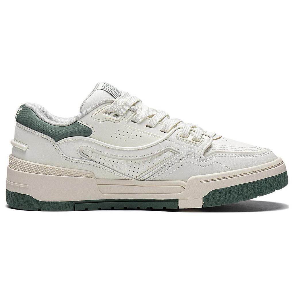 Li Ning 001 BTC Abrasion Resistant Breathable Low top Skateboard Shoes Women's White Green AGCT008-1