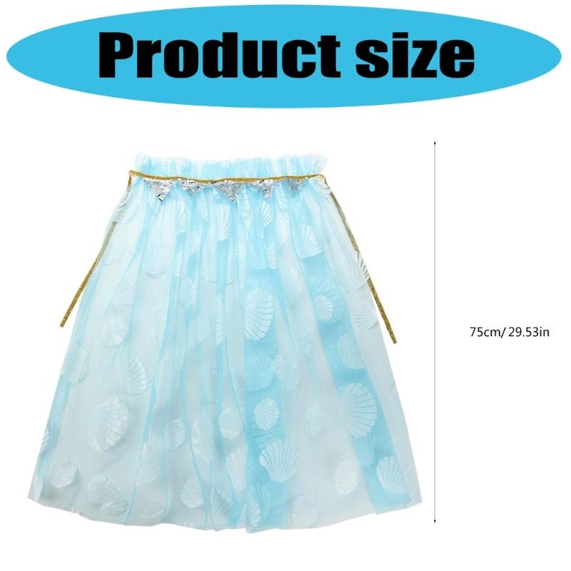 Girls Princess Cape Star Chiffons Cloak Adjustable Tie Closure Fantasy Grooming Costume