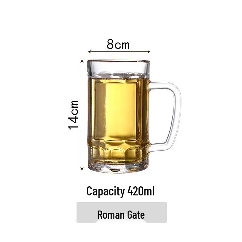Large Capacity Waist-Slimming Crystal Beer Mug - Thickened Wheat Craft Glass for Household Use
