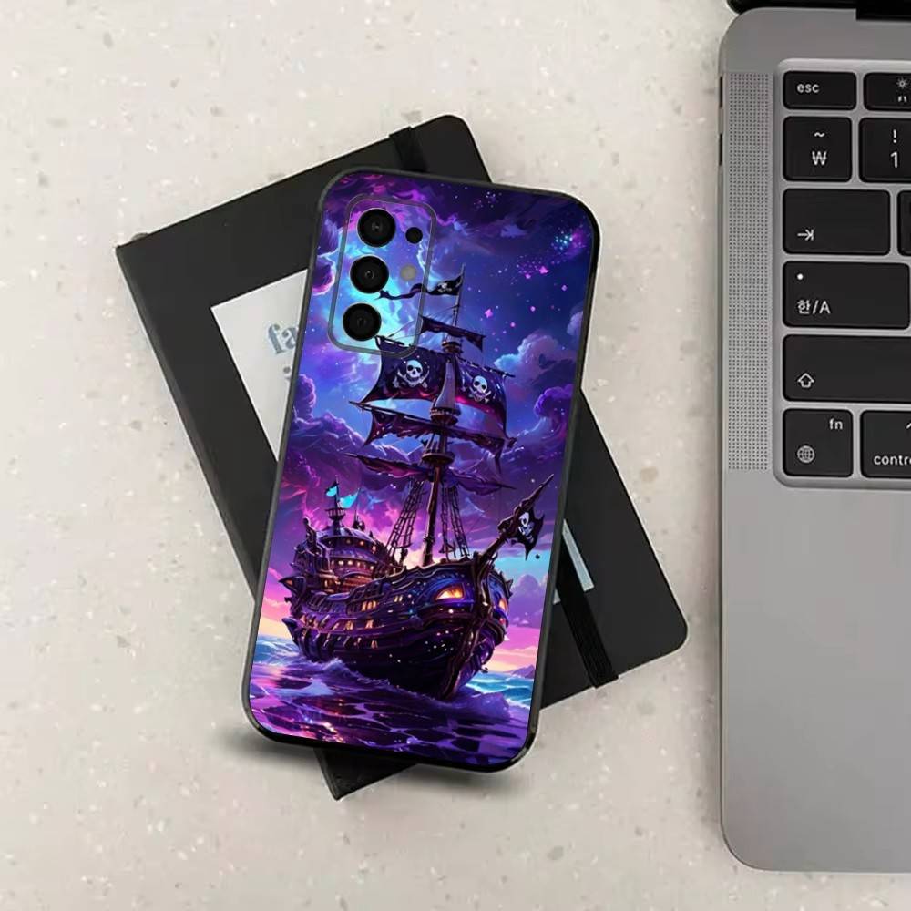 Pirate Ship Phone Case For Samsung Galaxy A73,31,32,72,41,J7,8,9,53,52,71,22,Note Soft Black Silicone Cover