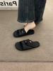 Late Evening Breeze Retro Brown Niche Open-toed Sandals Fairy Shoes 2025 New Summer Flat-bottomed Cool Slippers