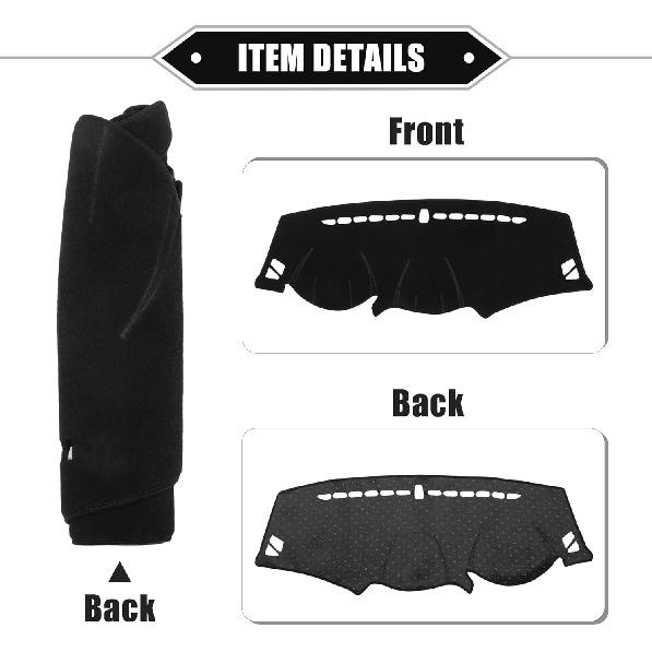 Car Dashboard Cover Compatible for Hyundai Tucson 2010-2015, Polyester Black Dash Cover Sunshade