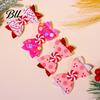 Glitter Hair Accessories for Girls Christmas Candies Bow Clip Women Girls, Sweet Hairpins, Artificial Leather Small Barrettes Daily Wear Clip,