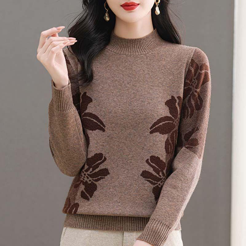 Morsom Høst Vinter Ny Undergenser Løs Strikkegenser Halvhøy Hals Varm