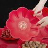 1Pcs Festive Supplies Xi Tray Wedding Banquet Chinese Traditional Plate Durable Red Tray