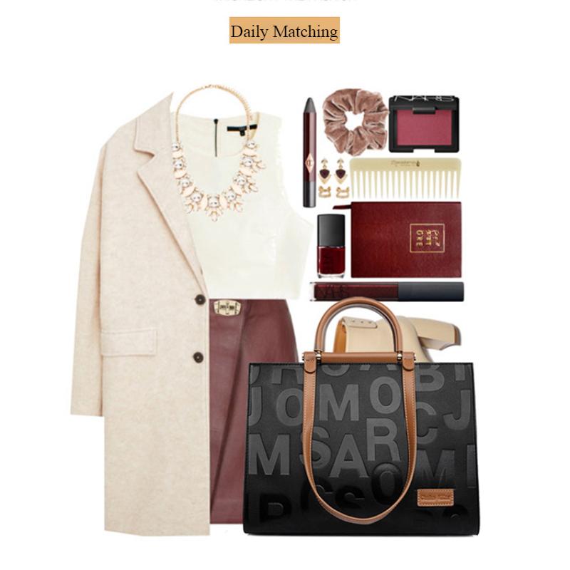 New Fashion Letter Embossed Tote Bag Commuter Business Large Capacity Ladies Clutch Bag Elegant Women's Handbag Can Be Crossbody One Shoulder Handheld