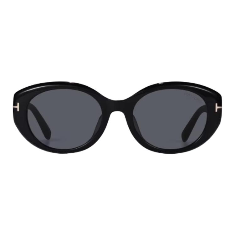 TF Fashion Design Okulary przeciwsłoneczne Kocie oczy Damskie okulary przeciwsłoneczne Czarne FT1293-K-01A-54
