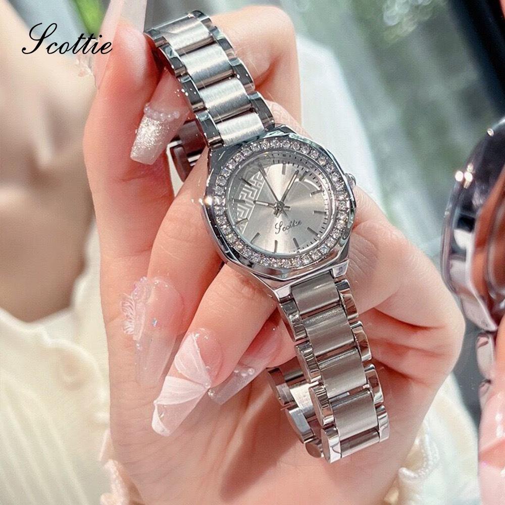 Steel Strap Watch Women'S Diamond Small Dial 9692C Watch