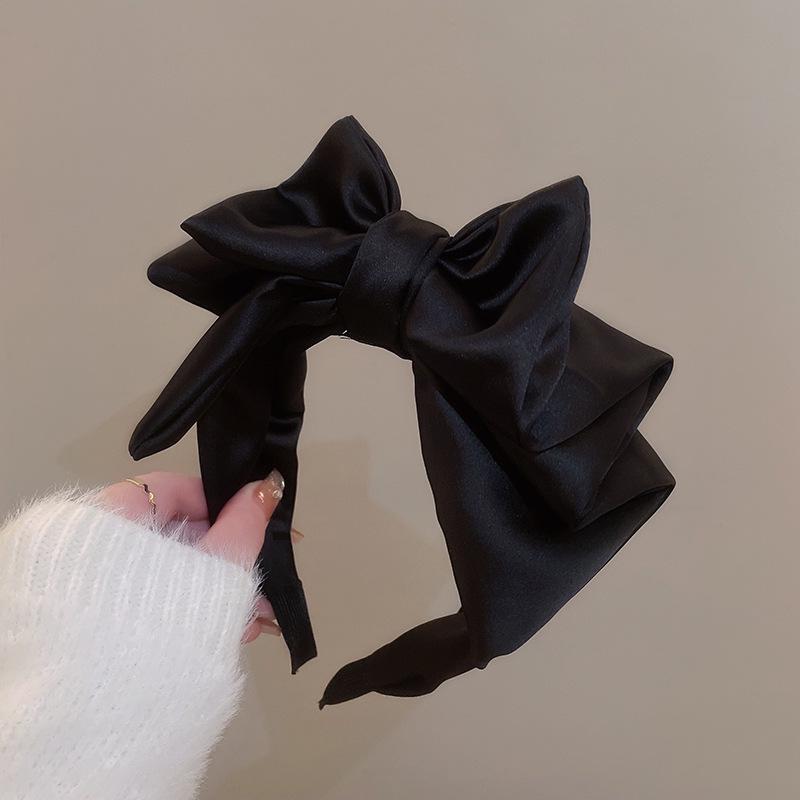 2025 Black Bow Headband: Women's High-End Versatile Hair Accessory for Face Washing & Going Out
