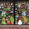 9pc Christmas Creative Window Stickers Cartoon Grinch/ Glass Stickers Decoration Window Pvc Static Stickers Wall Stickers