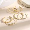 6 Stück/Set Offenes Design Metall Armreif Set Blumenknoten Mehrlagig Offener Armreif Damenschmuck