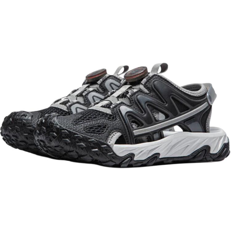 Li Ning Kinder Bequeme Rutschfeste Langlebige Sandalen Kindersandalen Schwarz Grau YKUU002-7