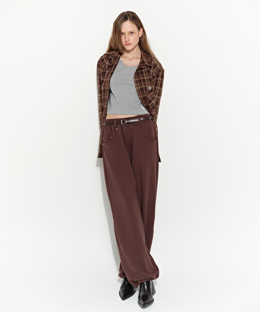 Beulaiteun Jean Pocket Wide Pants Brown
